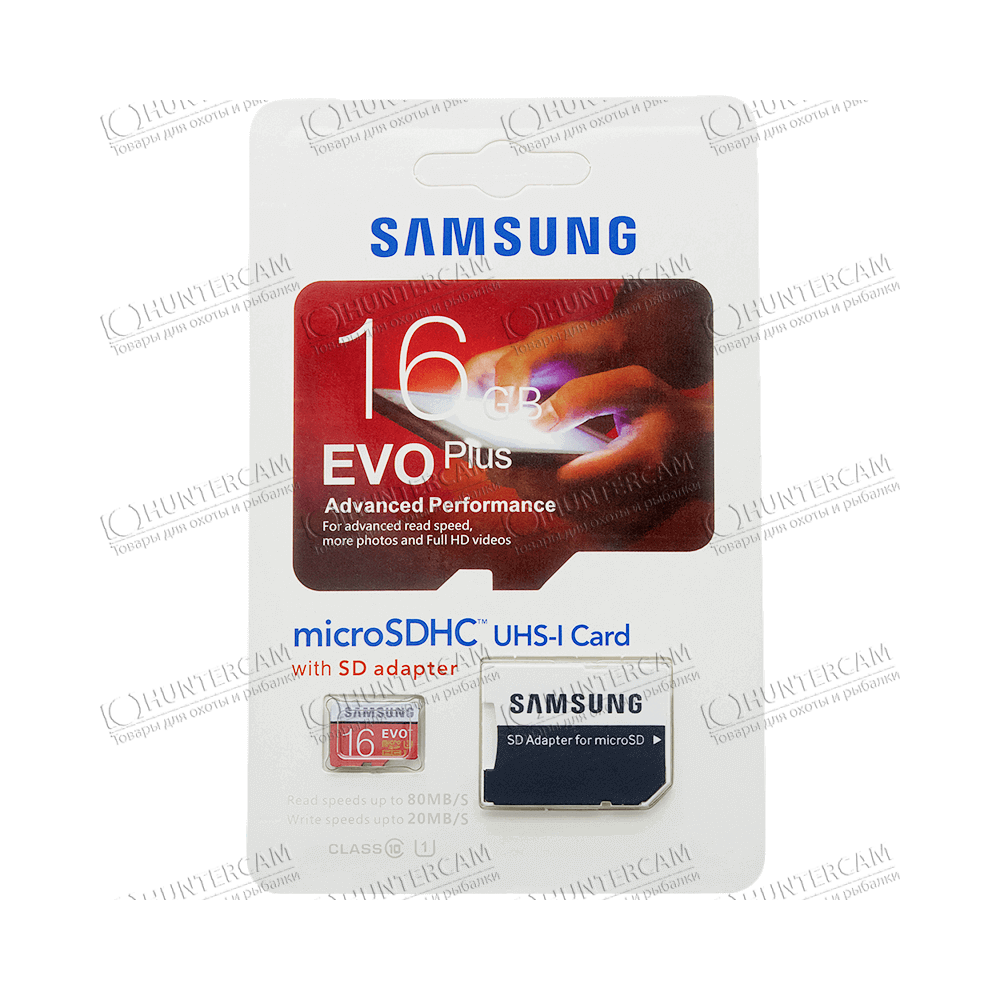 Карта памяти Samsung microSD EVO Plus 80MB/S 16GB + SD adapter - 3